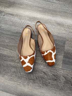 Sam Edelman Connel Giraffe Print Calf Hair Slingback Flats
